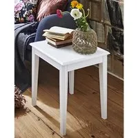 Selma Square Side Table - White, Solid Wood