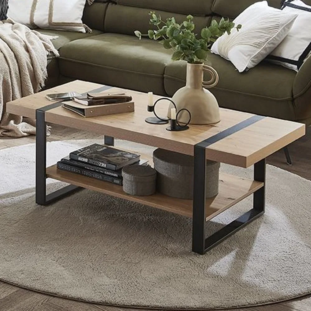 Senatobia Coffee Table - Black, Oak