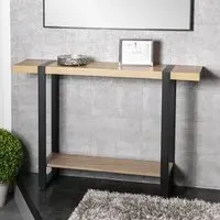 Senatobia Console Table - Black, Oak