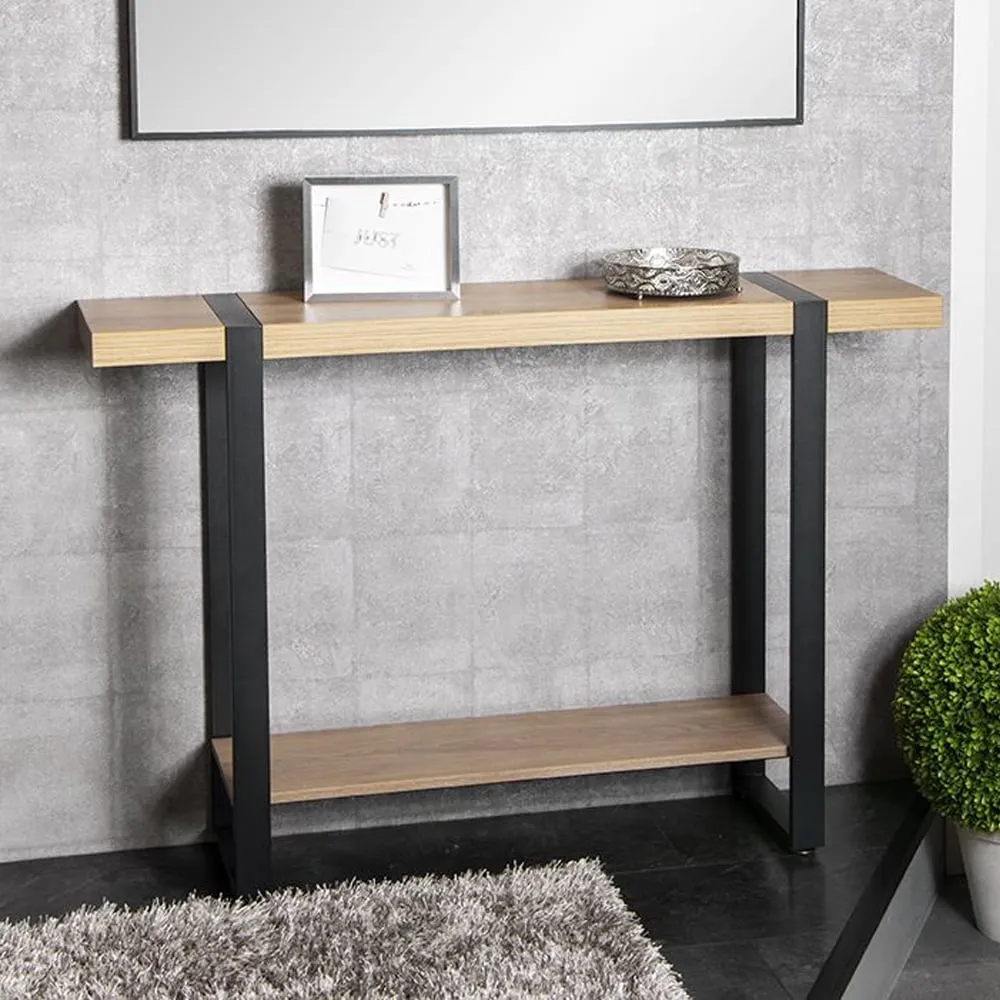Senatobia Console Table - Black, Oak