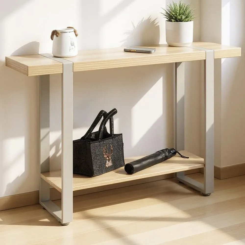 Senatobia Console Table - Grey, Oak