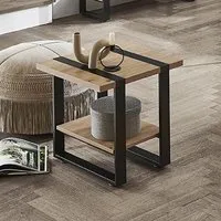 Senatobia Square End Table - Black, Oak