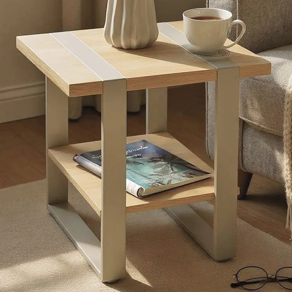 Senatobia Square End Table - Grey, Oak