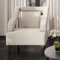 Senatobia Velvet Accent Chair - Ivory
