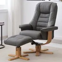 Seneca Reclining Chair with Stool - Chinder, Leather