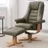 Seneca Reclining Chair with Stool - Green, Leather