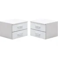 Senoia Set of 2 Bedside Cabinets - White