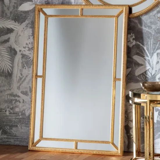 Sentara Rectangular Wall Mirror - Gold, MDF product