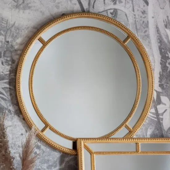 Sentara Round Wall Mirror - Gold