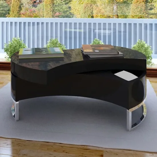 Seok Adjustable Shape Coffee Table with Storage - Black, MDF product