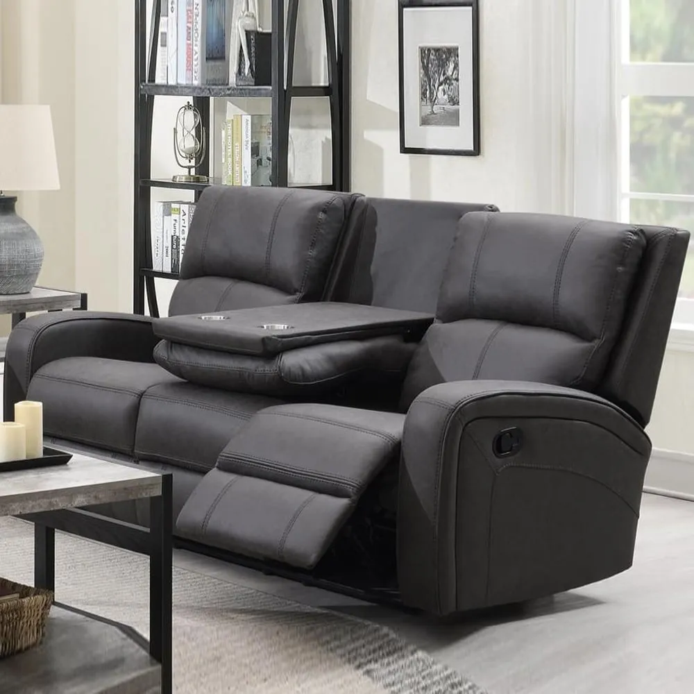 Seoul 3-Seater Recliner Sofa - Grey, Fabric