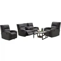 Seoul 3+1+1 Recliner Sofa Set - Grey, Fabric