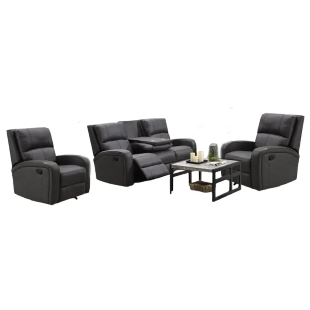 Seoul 3+1+1 Recliner Sofa Set - Grey, Fabric