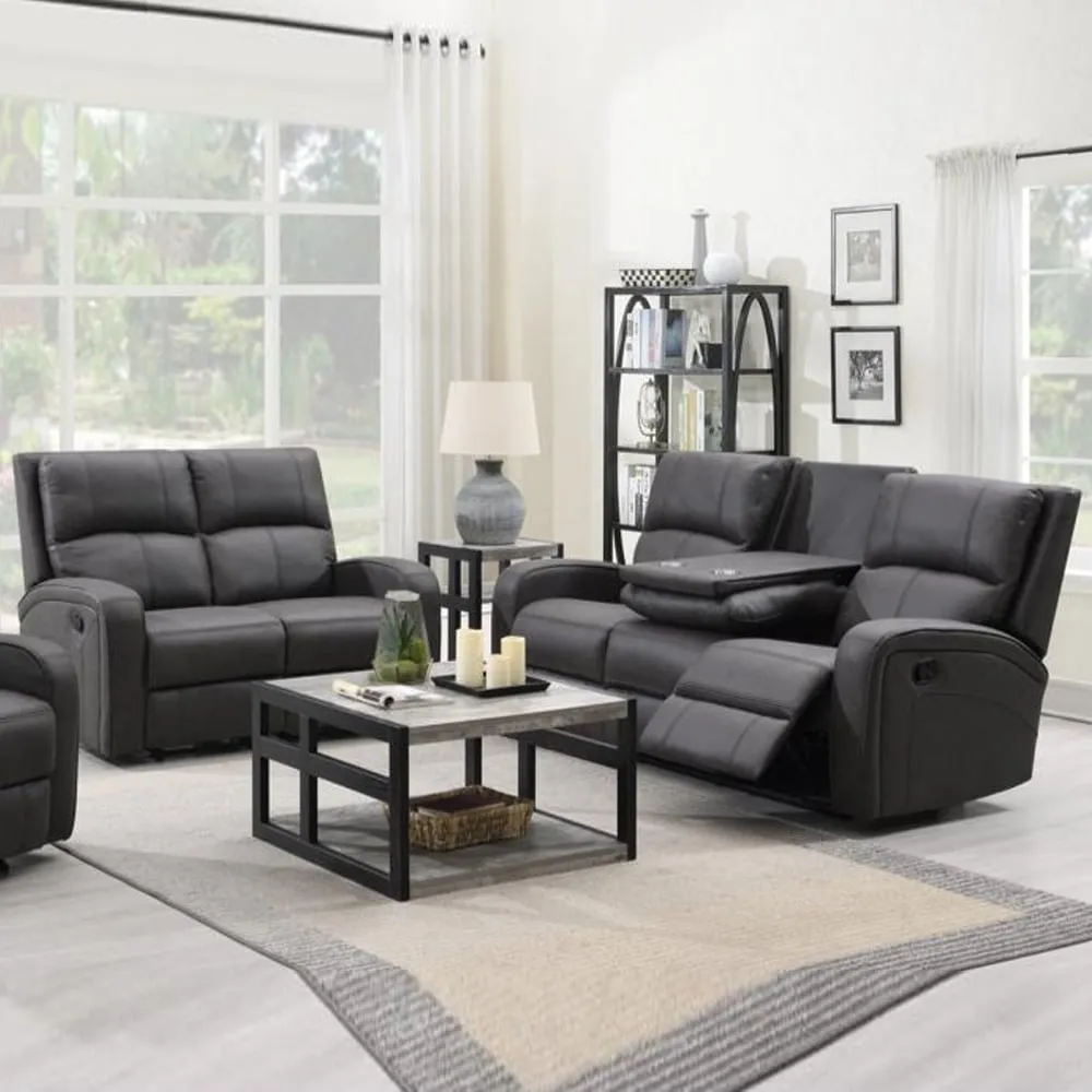 Seoul 3+2 Seater Recliner Sofa Set - Grey, Fabric