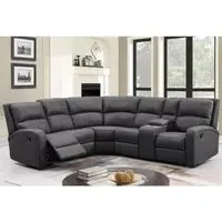 Seoul Corner Recliner Sofa Suite - Grey, Fabric