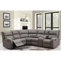 Seoul Corner Recliner Sofa Suite - Taupe, Fabric