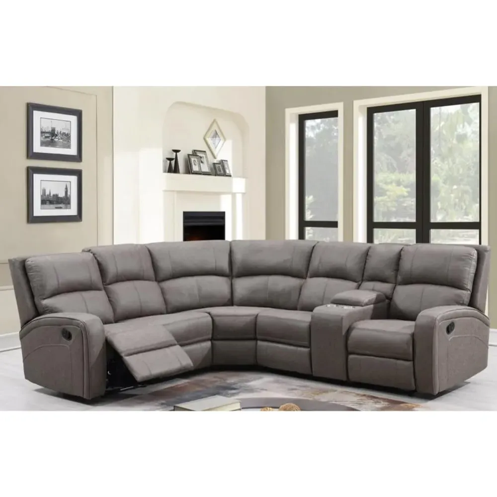 Seoul Corner Recliner Sofa Suite - Taupe, Fabric
