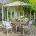 Seras 4-Seater Garden Dining Set with Parasol - Oak