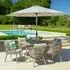 Seras 6-Seater Garden Dining Set with Parasol - Oak