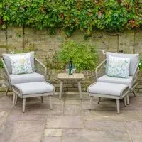 Seras Rattan 5 Piece Duo Set - Grey Oak