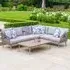 Seras Rattan Garden Corner Lounge Sofa Set - Grey Oak