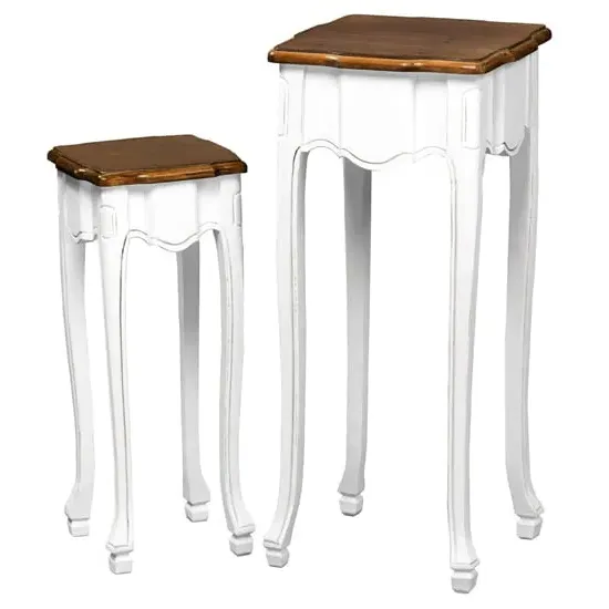 Sereo Set of 2 Side Tables - White, Wood image