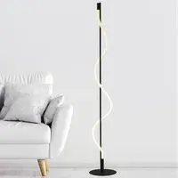 Serpent LED Opal Snaked Floor Lamp - Matt Black