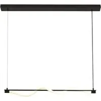 Serpent LED Opal Snaked Semi Flush Ceiling Light - Matt Black