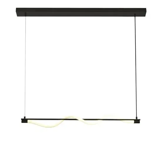 Serpent LED Opal Snaked Semi Flush Ceiling Light - Matt Black