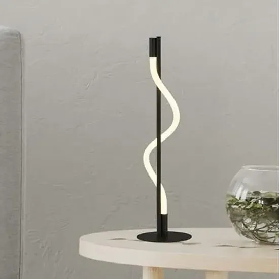 Serpent LED Opal Snaked Table Lamp - Matt Black image