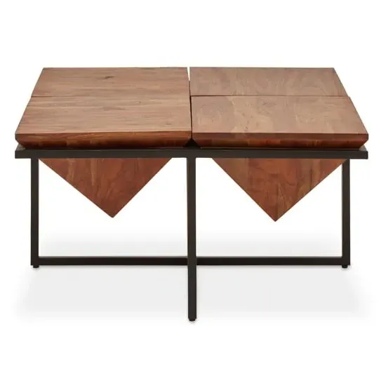 Serra Pyramid Coffee Table - Acacia, Iron