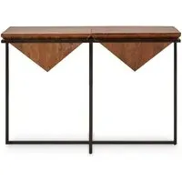 Serra Pyramid Console Table - Acacia, Iron