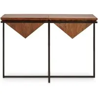Serra Pyramid Shape Console Table - Acacia, Iron alternate view