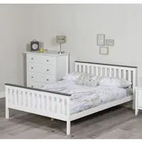 Setae Single Bed Frame - White, Pine