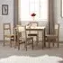 Sete Dining Table with 4 Chairs - Light Oak, Rattan Effect