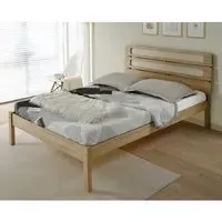 Sete King Size Bed Frame - Light Oak, Rattan Effect