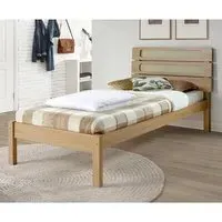 Sete Single Bed Frame - Light Oak, Rattan Effect