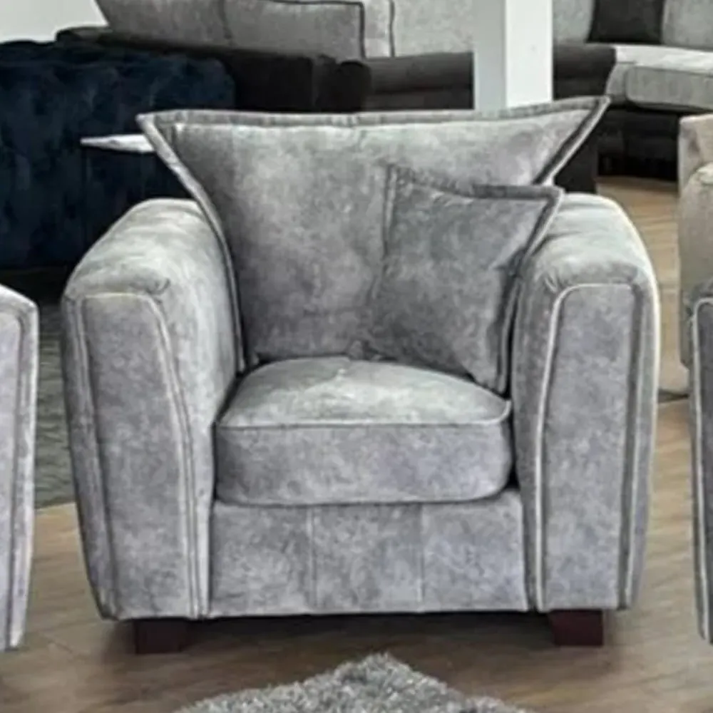 Sevilla 1-Seater Sofa - Silver Grey, Fabric