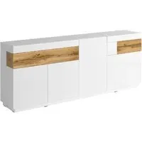 Sevilla 3-Door Sideboard - White, Wotan Oak