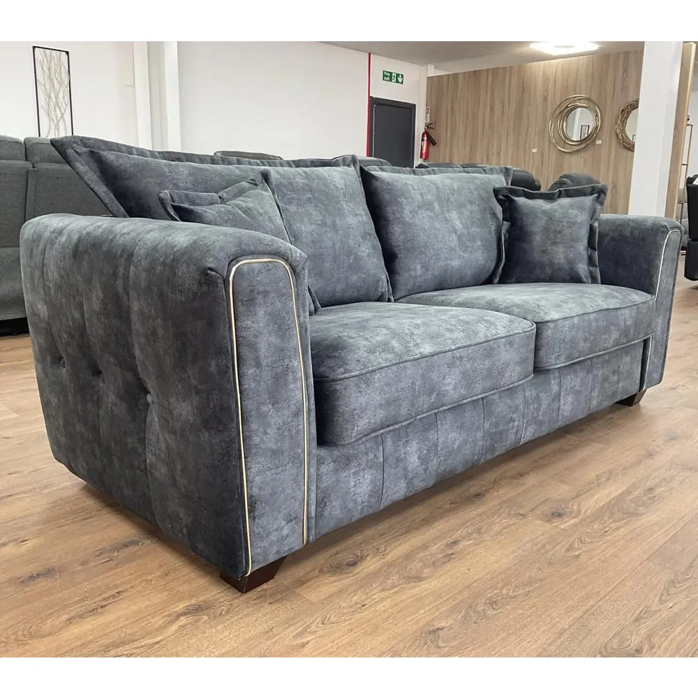 Sevilla 3-Seater Sofa - Charcoal Black, Fabric