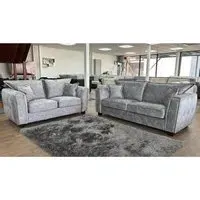 Sevilla 3+2 Seater Sofa Set - Silver, Fabric
