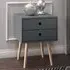 Sevilla Bedside Cabinet with Oak Legs - Blue