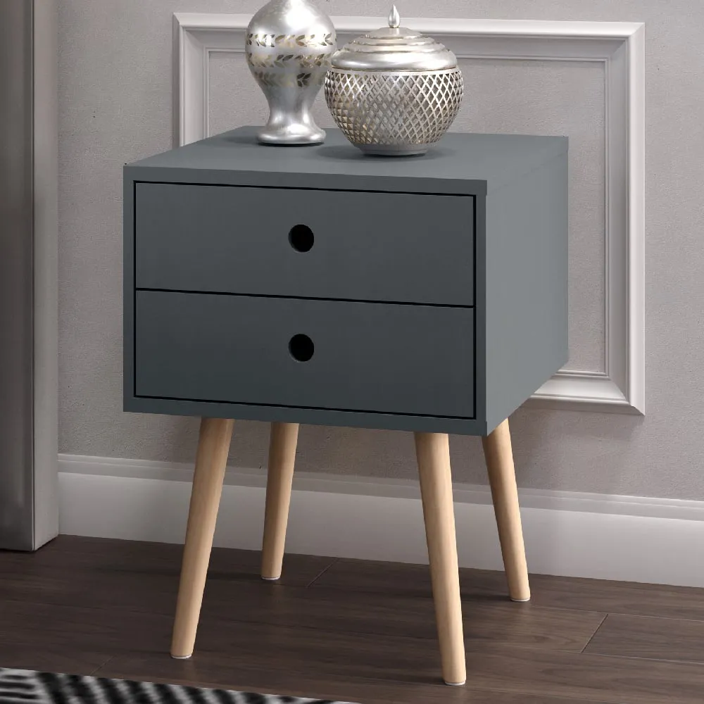 Sevilla Bedside Cabinet with Oak Legs - Blue