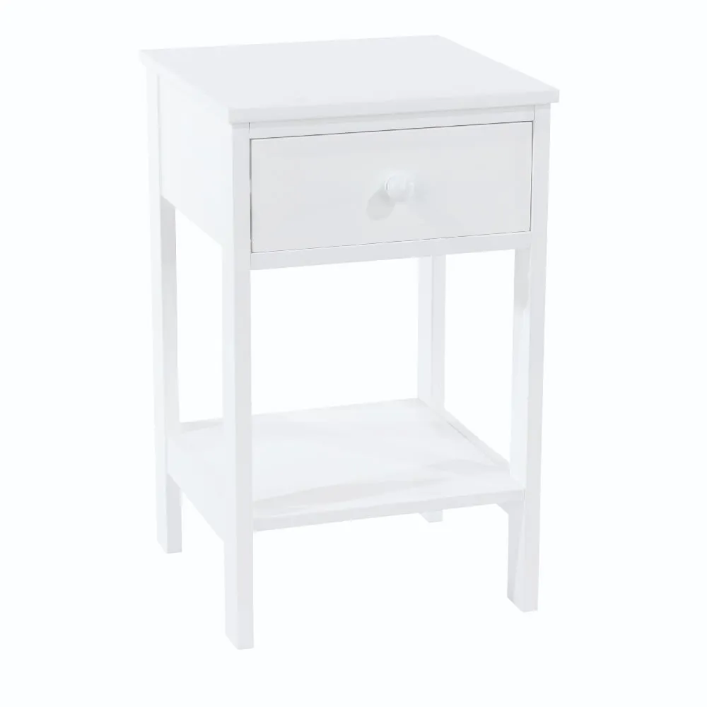 Sevilla Bedside Cabinet with Shelf - White image
