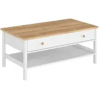 Sevilla Coffee Table with Drawer - White, Oak