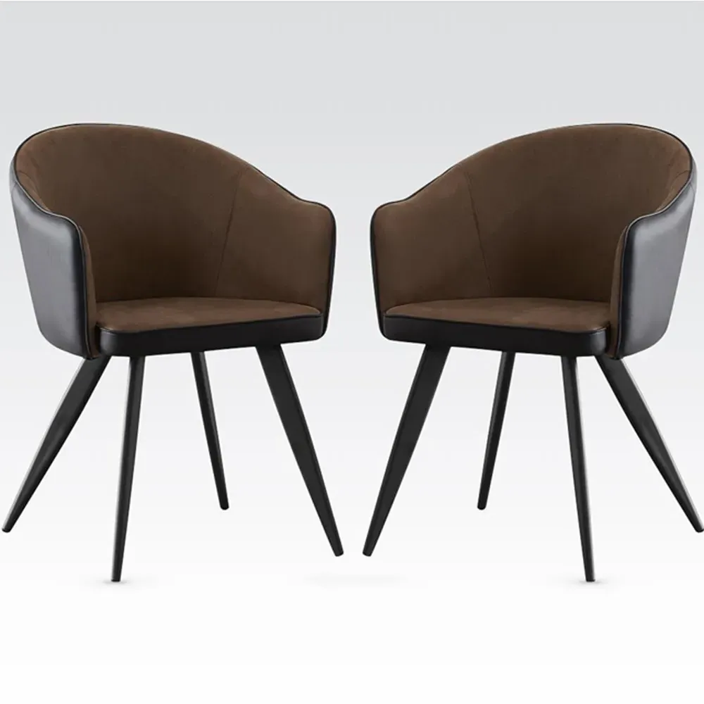 Sevilla Dining Chairs in Pair - Brown, PU Leather product