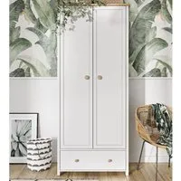 Sevilla I 2-Door Wardrobe - White, Oak