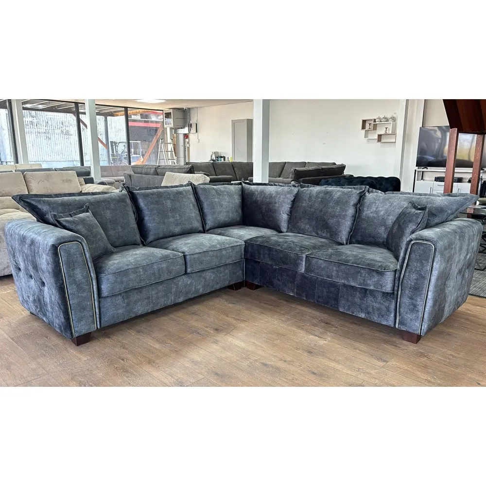 Sevilla L-Shaped Corner Sofa - Charcoal, Fabric