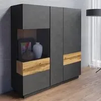 Sevilla Right Hand Display Cabinet - Matera, Wotan Oak