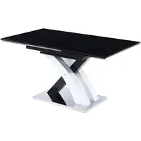 Seville Extendable Dining Table - Black, Glass